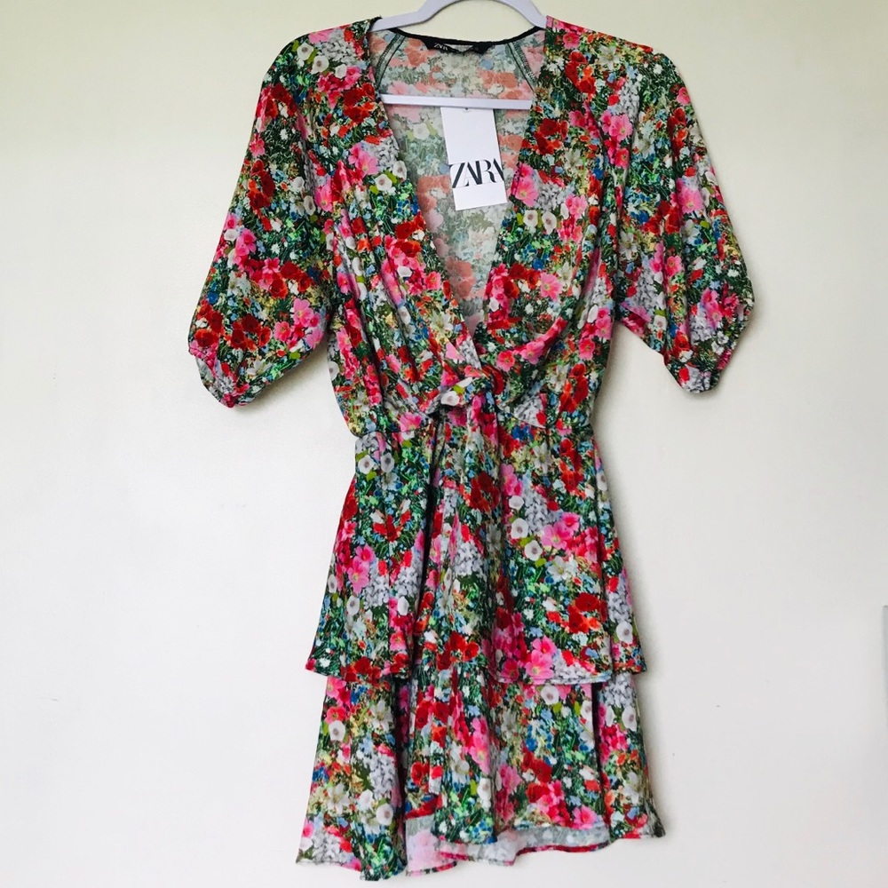 Zara Floral Print Mini Dress - Picture 6 of 15
